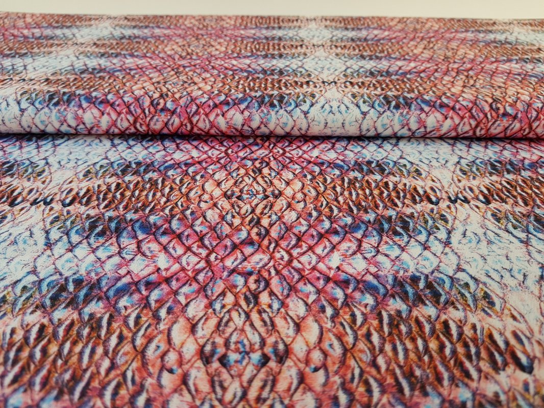 fabric with coloured snake print