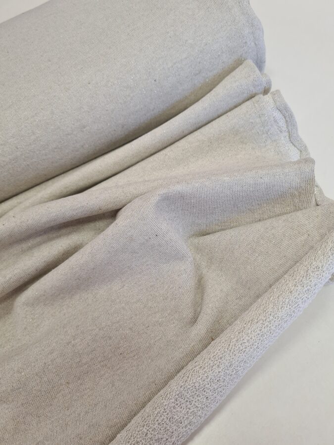 Linen/cotton french terry with silver lurex threads