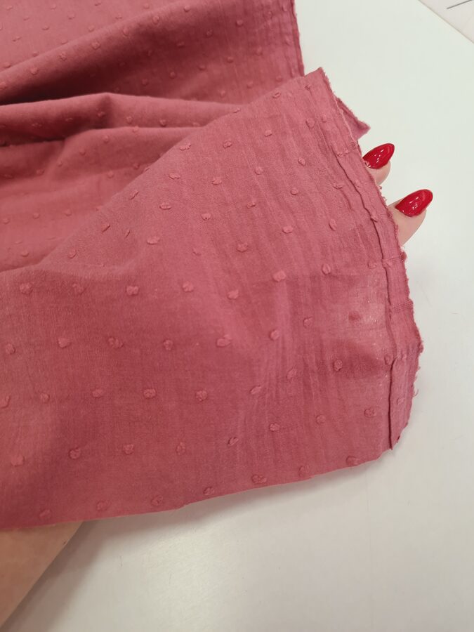 Thin cotton with fabric dots (Old rose)