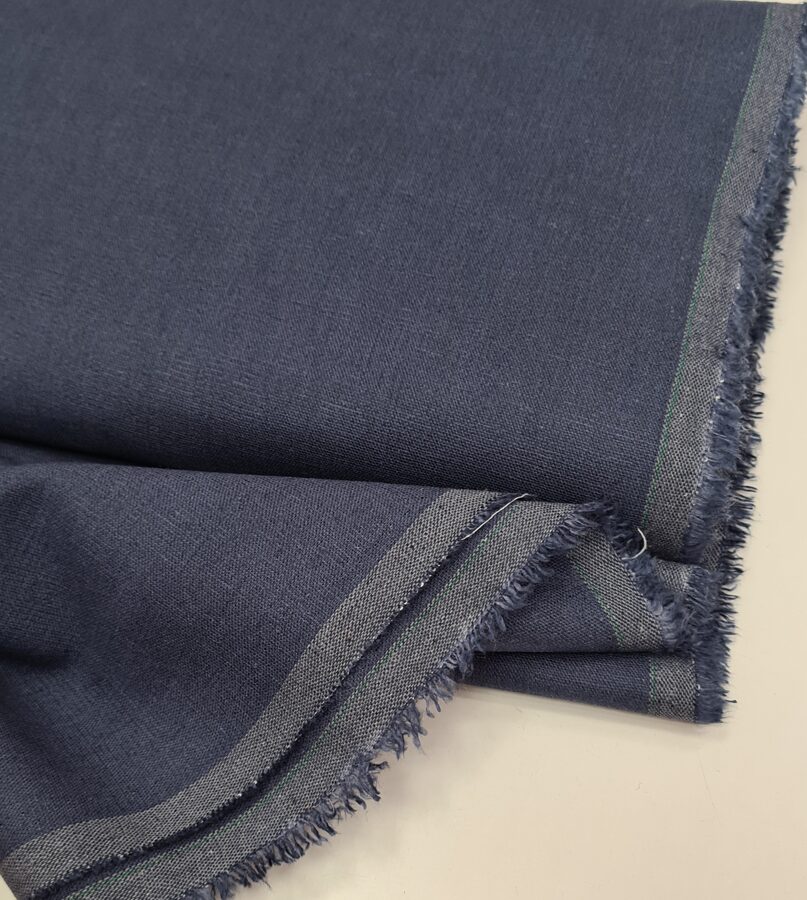 Stretch linen viscose fabric (Denim blue)