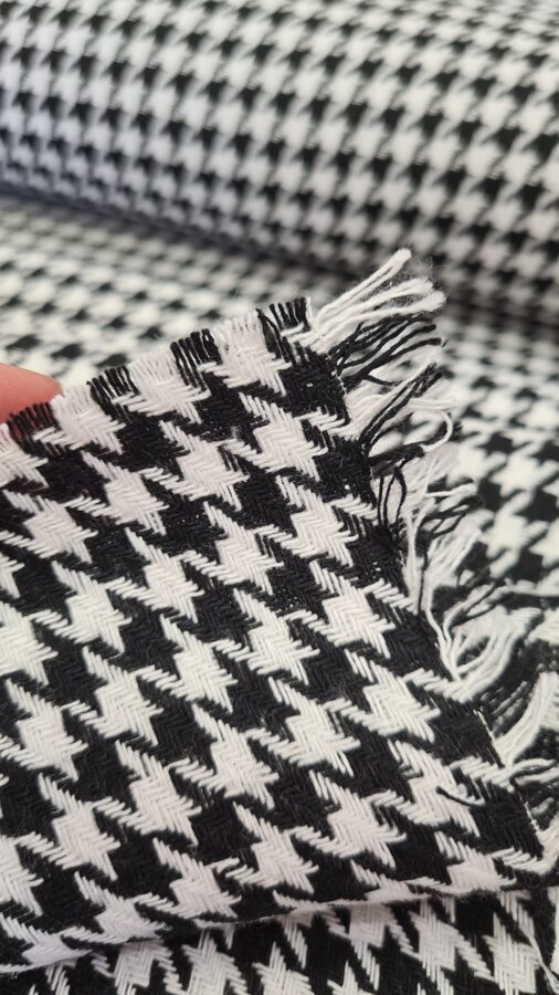 Houndstooth coat fabric (Black and white)
