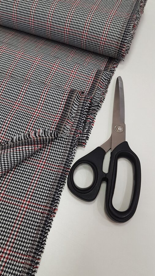 Checkered fabric with small houndstooth 