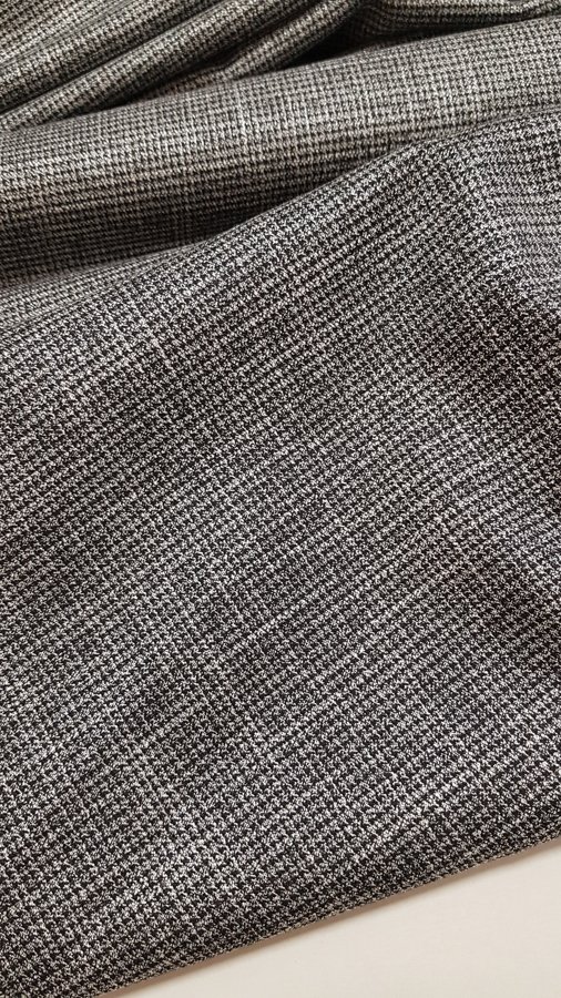 Gray houndstooth fabric with silver-threads