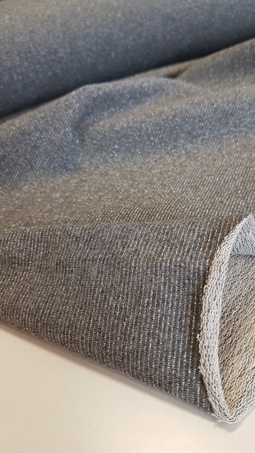 Grey french terry with silver lurex threads 