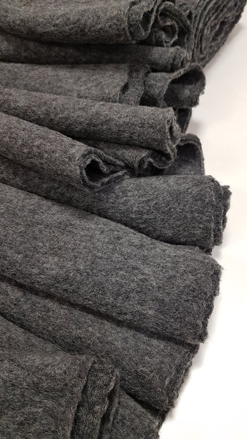Stretch wool fabric (Dark grey melange)