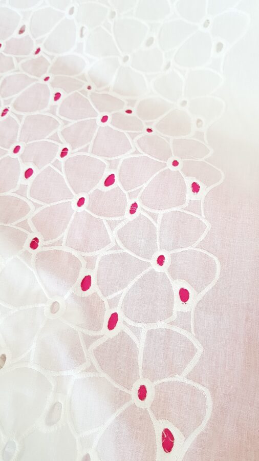 Embroidery cotton ( Optical white/ large flowers)
