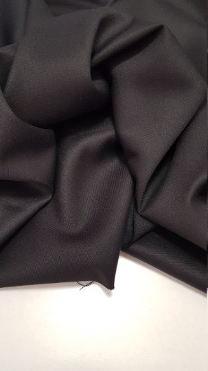 Black suit fabric with a matte sheen