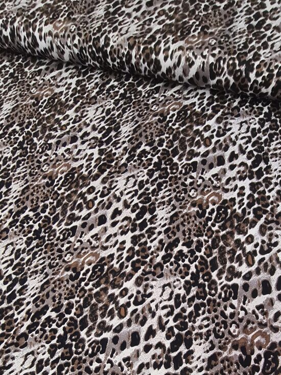 Viscose with animal print (Black/Taupe)