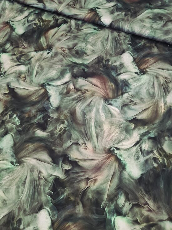 Silky satin with an abstract marble print