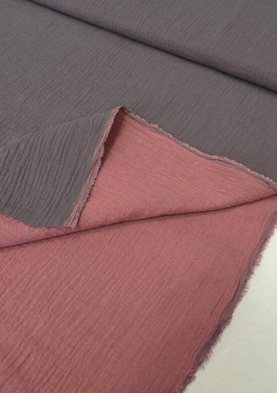 Two-tone double gauze (Grey/Old rose)