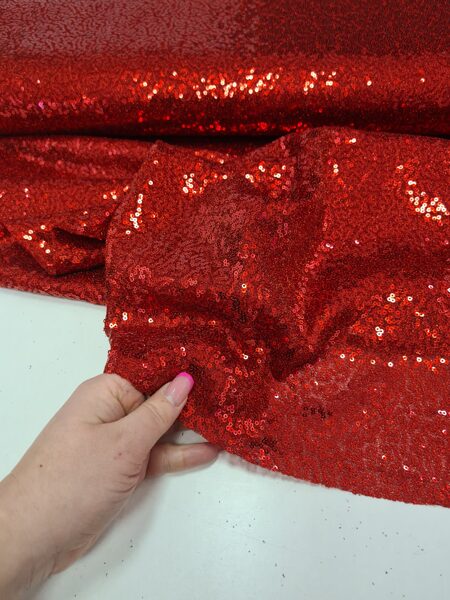 Sequin fabric (Ferrari red)