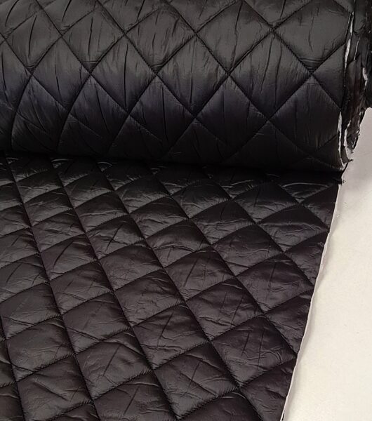 Double-sided quilted outerwear fabric (Black)