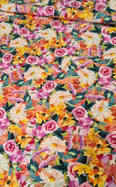 Viscose with bright digital floral print